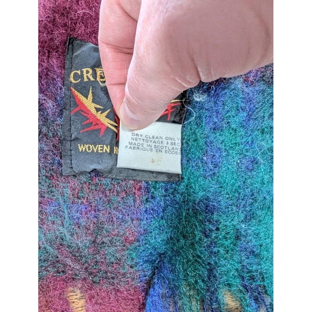 Creagaran Scotland Mohair Wool Plaid Throw Blanket 65x47 Fringe Lodge Cabin Cozy